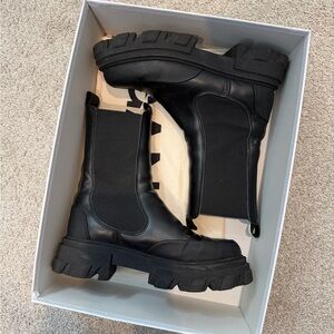 Ganni Black Mid Chelsea Boot